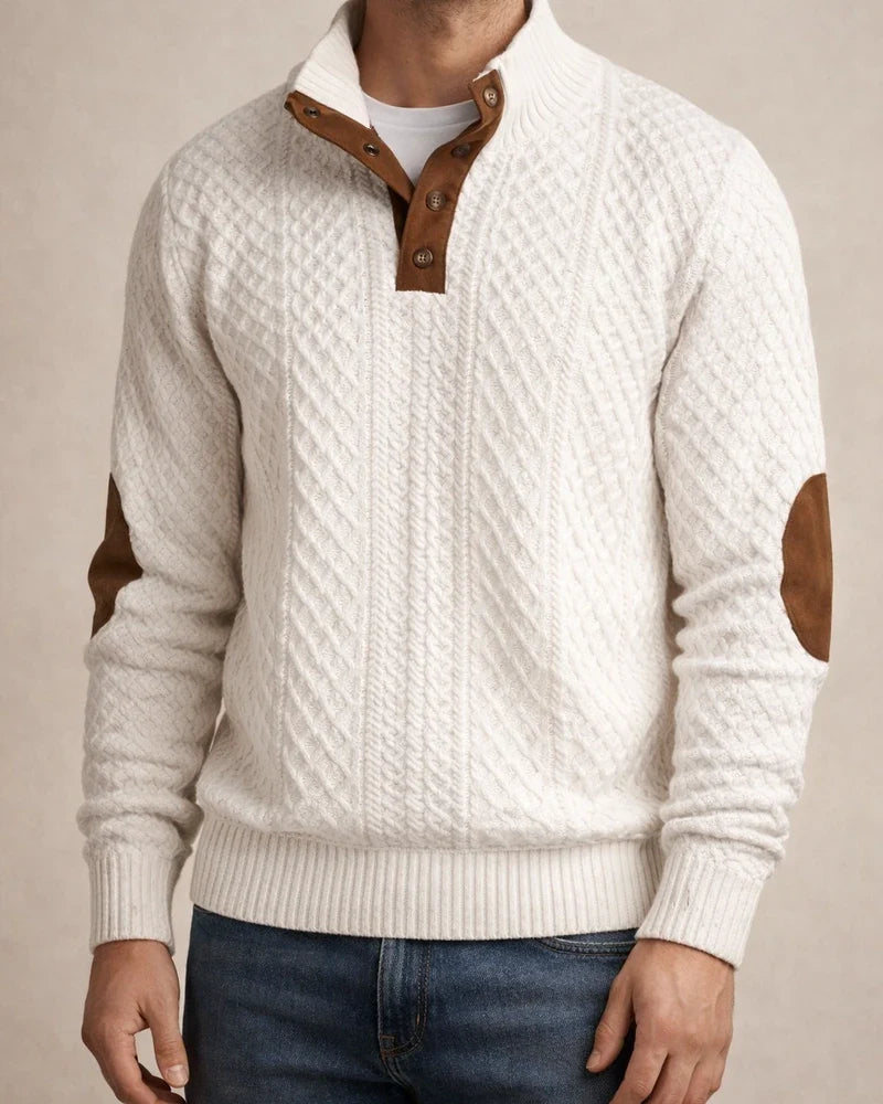 Autumn and Winter Solid Color Pullover Men's Outdoor Casual Stand-up Collar Long Sleeve Jacquard Knit Pullover Sweater | JRSEE:0e6cafdf-358e-4841-9d3b-b8311e75614c