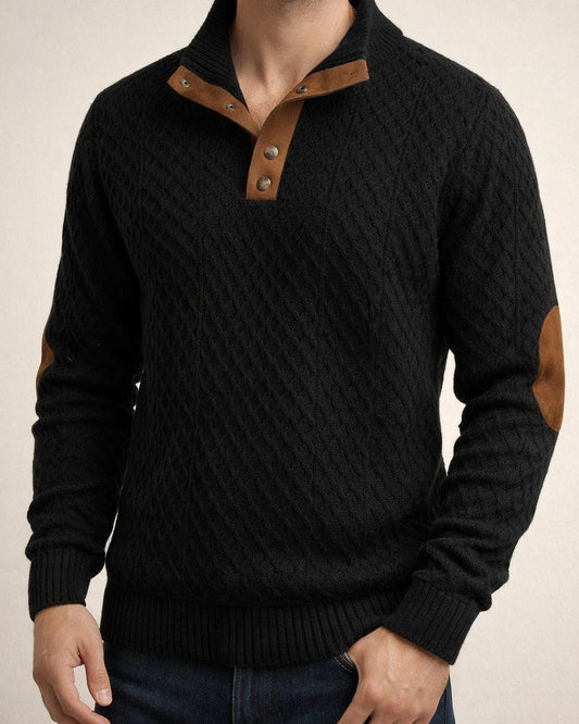 Autumn and Winter Solid Color Pullover Men's Outdoor Casual Stand-up Collar Long Sleeve Jacquard Knit Pullover Sweater | JRSEE:98ec79b2-9e6b-46f4-a509-fe706451b804