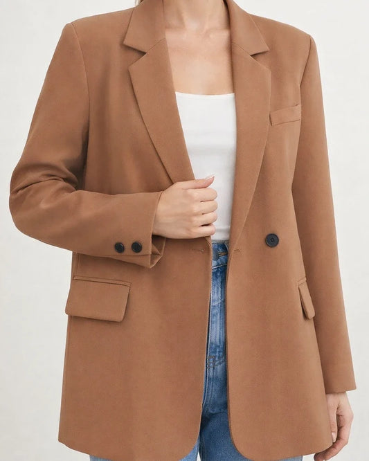 Autumn and Winter Solid Color Small Suit OL Commuting Lapel Slim Cardigan Single Row Two-button Temperament Suit | JRSEE:f02a7fee-c3ca-48ff-a1d0-79d7594e1917