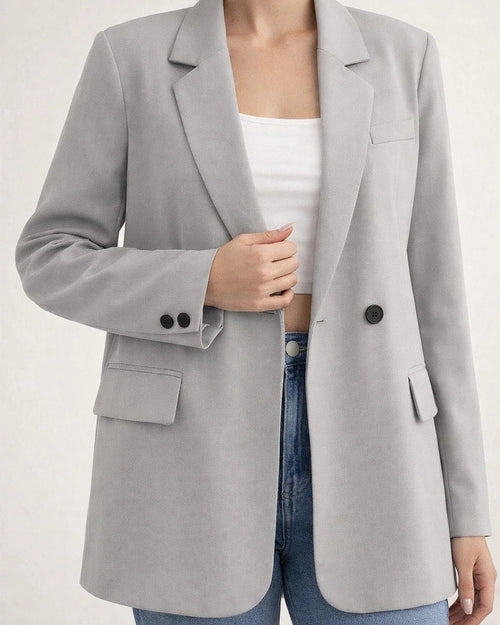 Autumn and Winter Solid Color Small Suit OL Commuting Lapel Slim Cardigan Single Row Two-button Temperament Suit | JRSEE:2388c508-7821-436f-a892-f2bf652a7bb7