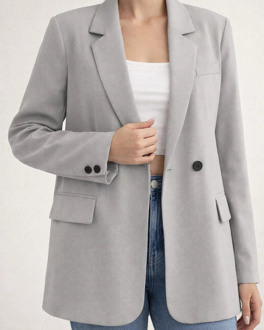 Autumn and Winter Solid Color Small Suit OL Commuting Lapel Slim Cardigan Single Row Two-button Temperament Suit | JRSEE:2388c508-7821-436f-a892-f2bf652a7bb7