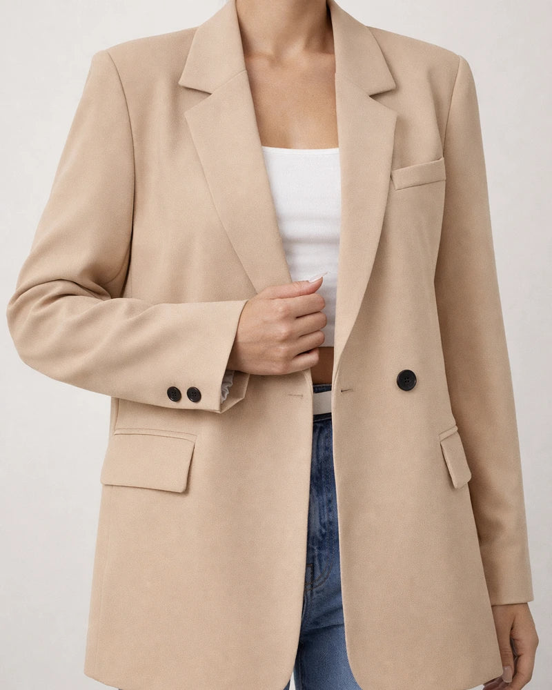 Autumn and Winter Solid Color Small Suit OL Commuting Lapel Slim Cardigan Single Row Two-button Temperament Suit | JRSEE:b3efcc76-f7e4-43cd-bdf1-adfda8072701