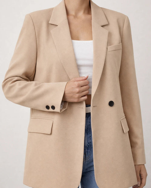 Autumn and Winter Solid Color Small Suit OL Commuting Lapel Slim Cardigan Single Row Two-button Temperament Suit | JRSEE:b3efcc76-f7e4-43cd-bdf1-adfda8072701