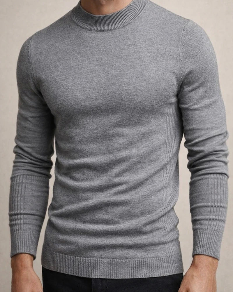 Autumn and Winter Thickened Warm Sweater Men Mid-neck Slim Men's Sweater Men's Multi-color Knit Sweater | JRSEE:49200cce-a519-464c-abb4-008806dd65ed