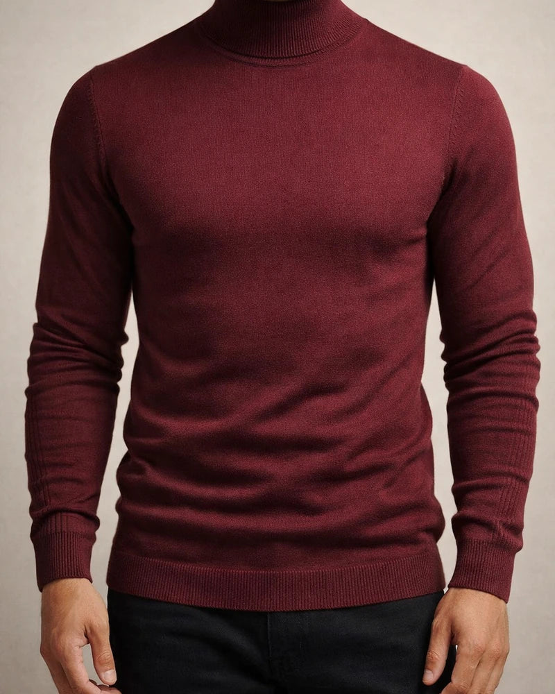 Autumn and Winter Thickened Warm Sweater Men Mid-neck Slim Men's Sweater Men's Multi-color Knit Sweater | JRSEE:e8206a55-312e-49c0-8342-d2ad9df56a26