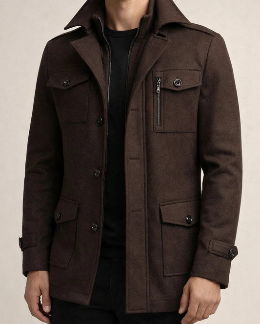 Autumn and Winter Tweed Coat Men's Fashion Middle-aged Double Collar Wool Coat Jacket | JRSEE:7ae45a1d-2f6c-48bf-b720-6ef1a556cae8