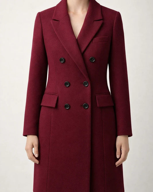 Autumn and Winter Women's Long Large Size Jacket Double-breasted Tweed Tweed Jacket | JRSEE:49c94d1f-fd98-4230-a1fb-3443de94bad5