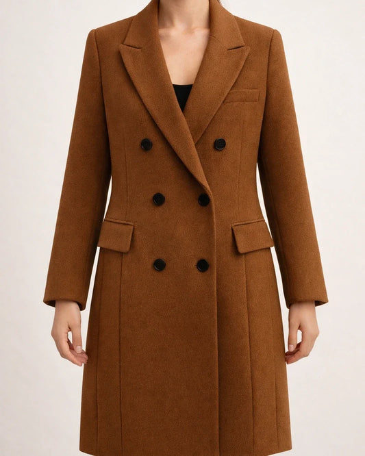 Autumn and Winter Women's Long Large Size Jacket Double-breasted Tweed Tweed Jacket | JRSEE:16083890-9562-4975-ba29-ad55ffda7a09