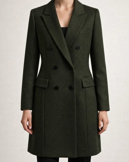 Autumn and Winter Women's Long Large Size Jacket Double-breasted Tweed Tweed Jacket | JRSEE:8d1c8fcf-3a72-4203-96df-d18b5005bccc