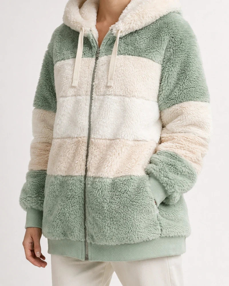Autumn and Winter Women's Warm Plush Quilted Zipper Hooded Loose Jacket | JRSEE:2a9ffd98-354f-450d-85e5-a6a1cf1c64a7