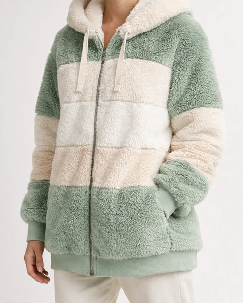 Autumn and Winter Women's Warm Plush Quilted Zipper Hooded Loose Jacket | JRSEE:2a9ffd98-354f-450d-85e5-a6a1cf1c64a7