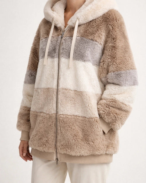 Autumn and Winter Women's Warm Plush Quilted Zipper Hooded Loose Jacket | JRSEE:fa7e5b58-ff62-493d-b32b-15f6ae2a6888