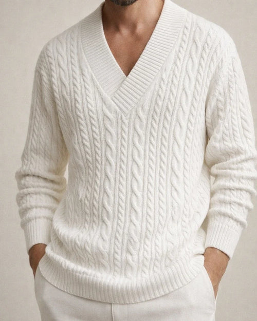 Autumn Casual Jacquard Knit Sweater Men's Fall Loose Long-sleeved T-shirt Men's V-neck Pullover Jacquard Blouse | JRSEE:84a8b30f-be5f-49e3-b50d-4580278e8707