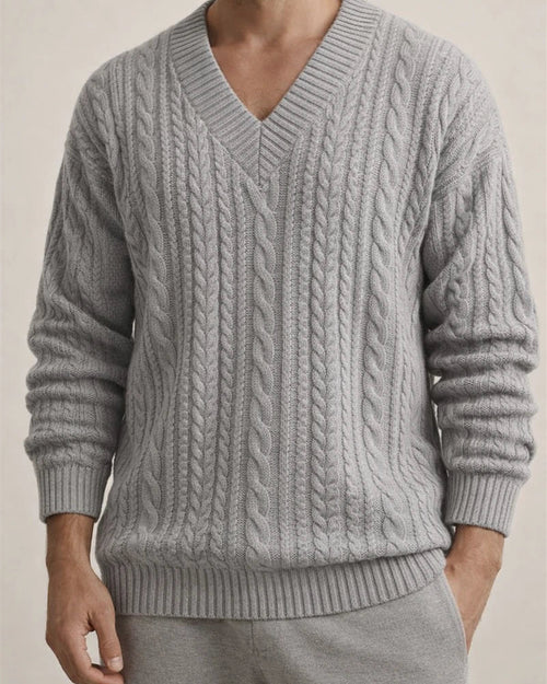 Autumn Casual Jacquard Knit Sweater Men's Fall Loose Long-sleeved T-shirt Men's V-neck Pullover Jacquard Blouse | JRSEE:84bf54cf-a661-42dd-9b12-2df995aecc56
