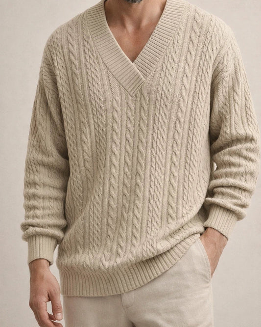 Autumn Casual Jacquard Knit Sweater Men's Fall Loose Long-sleeved T-shirt Men's V-neck Pullover Jacquard Blouse | JRSEE:d08e85d0-c549-49e4-90a6-becba2cace21