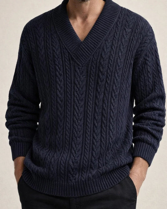 Autumn Casual Jacquard Knit Sweater Men's Fall Loose Long-sleeved T-shirt Men's V-neck Pullover Jacquard Blouse | JRSEE:893fb3ca-17f2-492b-827e-91355886bd06