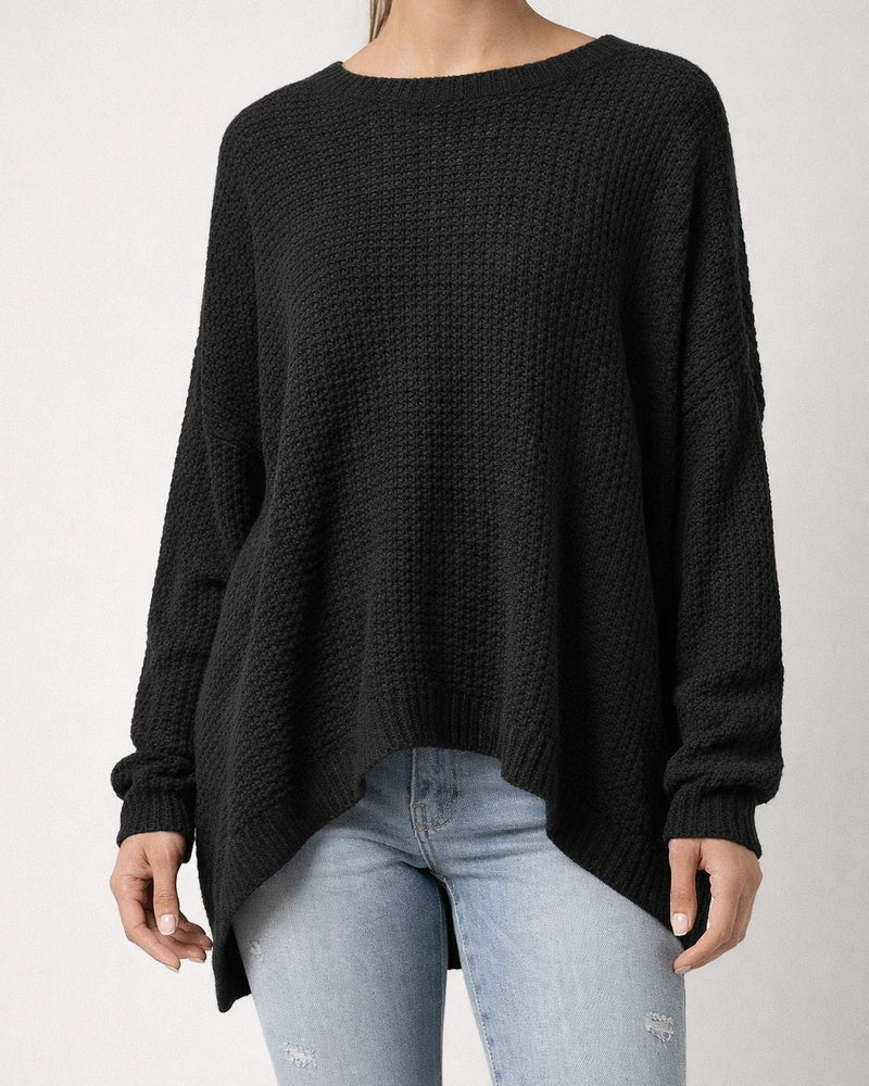 Autumn-Chic Polyester Slanted-Neck Loose-Fit Women's Knit Sweater - Fashionable and Versatile | JRSEE:add51007-73a4-418b-b271-bbf119608494