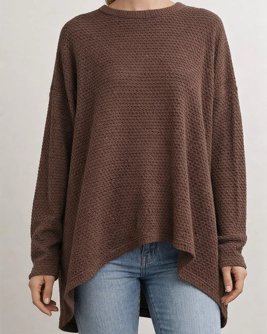 Autumn-Chic Polyester Slanted-Neck Loose-Fit Women's Knit Sweater - Fashionable and Versatile | JRSEE:35a47d06-ba47-4354-abbe-a3a450391388