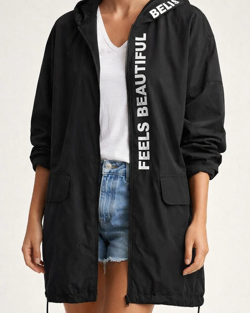 Autumn Explosion Models Women's Solid Color Loose Casual Temperament Hooded Cloth Trench Coat Temperament Commuter Jacket | JRSEE:b98aa0e2-6858-4339-96cc-e9b56ea207a4