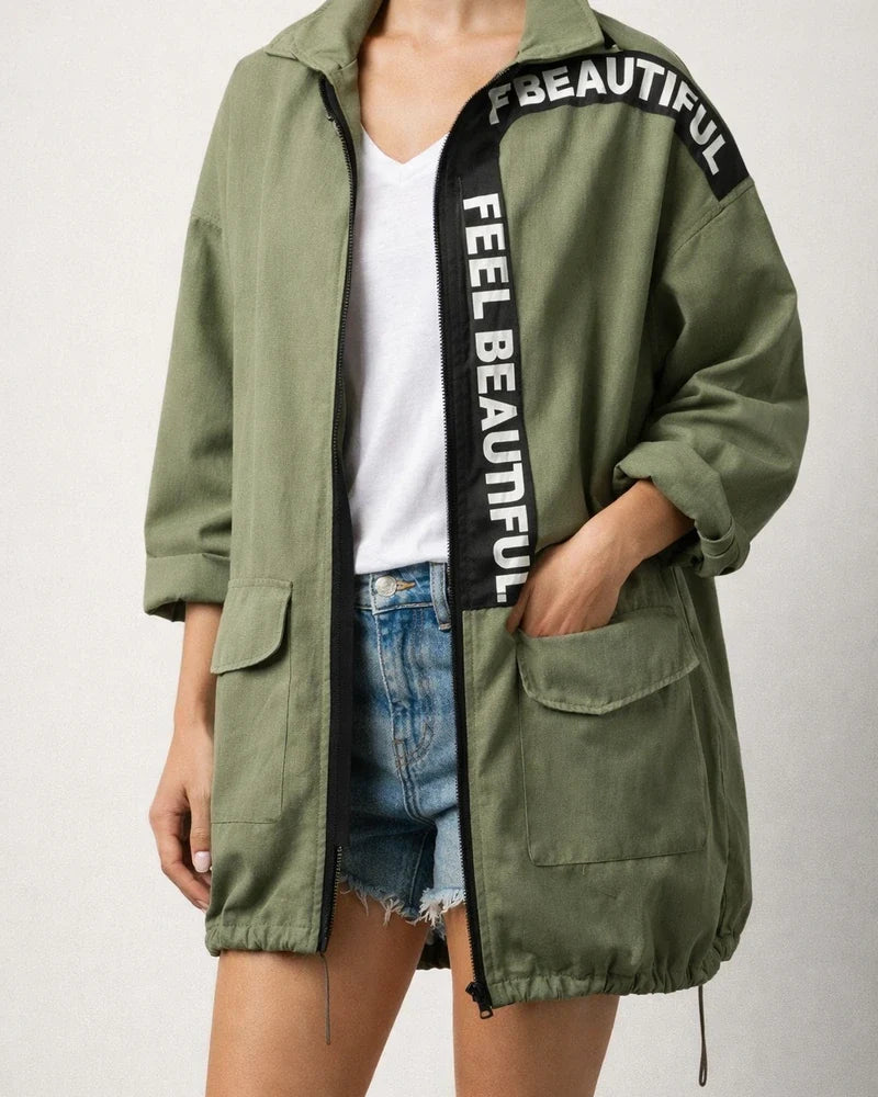 Autumn Explosion Models Women's Solid Color Loose Casual Temperament Hooded Cloth Trench Coat Temperament Commuter Jacket | JRSEE:f5ed39e6-35b8-4dc5-8b9a-deb22dd87b63