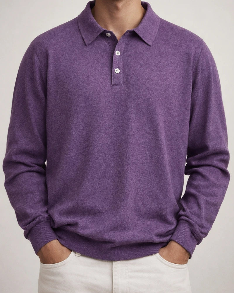 Autumn Long-sleeved V-neck Buttons Men's Casual Tops Polo Shirt | JRSEE:614cdc8c-223f-4863-8219-df0c6ada6314