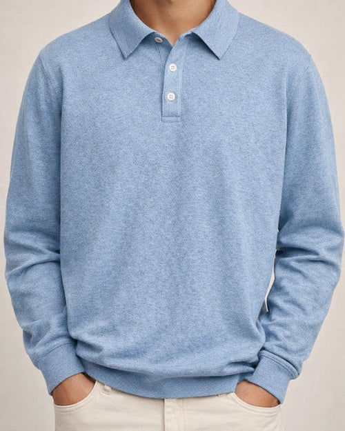 Autumn Long-sleeved V-neck Buttons Men's Casual Tops Polo Shirt | JRSEE:4c8d37c0-ba31-4a05-bf5d-d4dfd8da4fcb