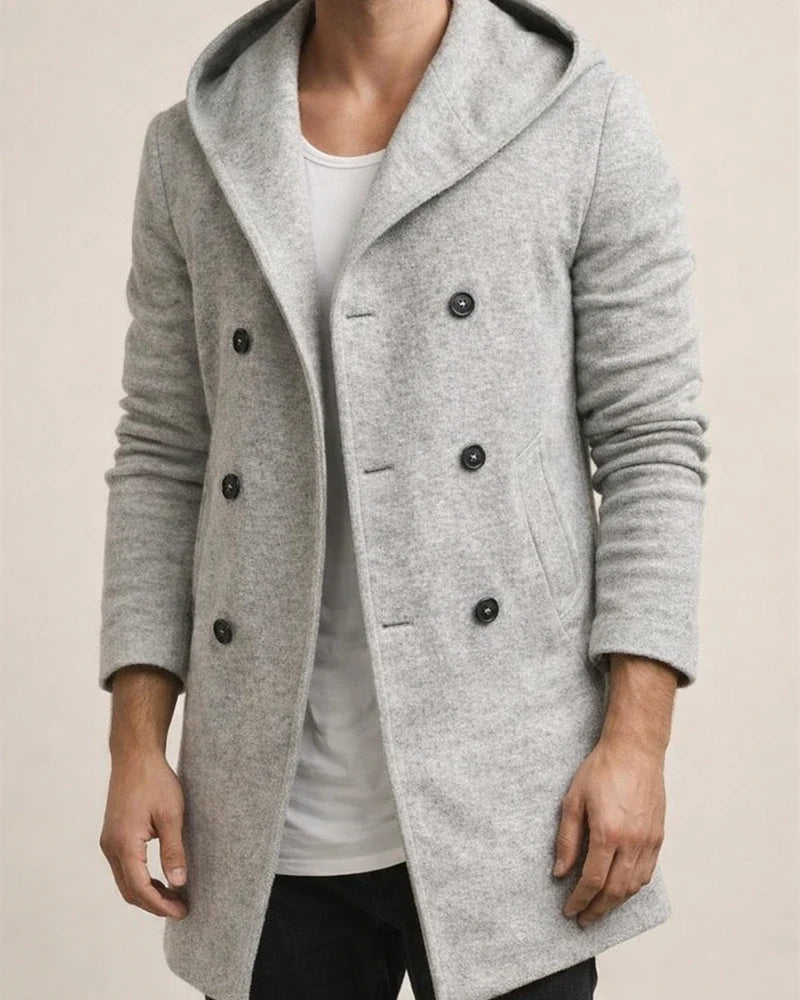 Autumn Men's Soil Windbreaker Long Section Lapel Hooded Double-breasted Casual Wind | JRSEE:7e957db8-b386-4e91-b189-5bfce998bc2d
