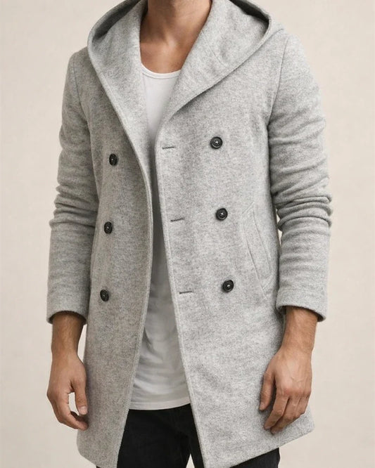 Autumn Men's Soil Windbreaker Long Section Lapel Hooded Double-breasted Casual Wind | JRSEE:7e957db8-b386-4e91-b189-5bfce998bc2d