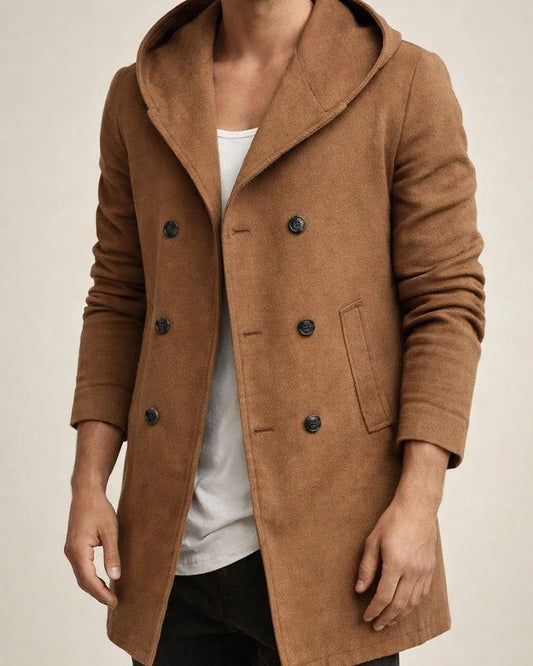 Autumn Men's Soil Windbreaker Long Section Lapel Hooded Double-breasted Casual Wind | JRSEE:de0bade3-ad35-44bf-ad18-43d92041ef8e
