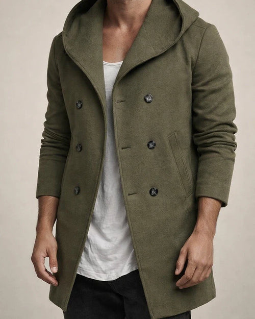 Autumn Men's Soil Windbreaker Long Section Lapel Hooded Double-breasted Casual Wind | JRSEE:ad634aa5-acaf-4f8a-a302-988416a4bf3f