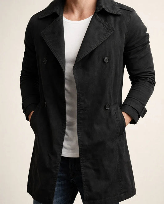 Autumn Men's Solid Color Jacket in The Long Section Slim Large Size Windbreaker Men's Casual Jacket Men's Clothing | JRSEE:edba966b-827c-4c1b-b729-e1ac76bc51c6