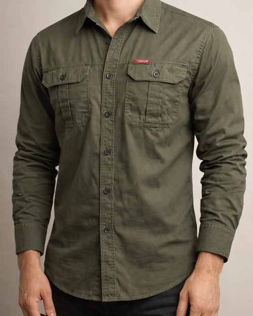 Autumn New Shirt Men's Lapel Long-sleeved Cotton Casual Solid Color Shirt in The Youth Workwear Slim Jacket | JRSEE:5062aa60-f6db-42a0-9bf9-4e65cf970f7e