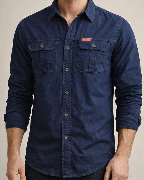 Autumn New Shirt Men's Lapel Long-sleeved Cotton Casual Solid Color Shirt in The Youth Workwear Slim Jacket | JRSEE:995ecc2a-5644-4eb4-8635-e114e2e1615a