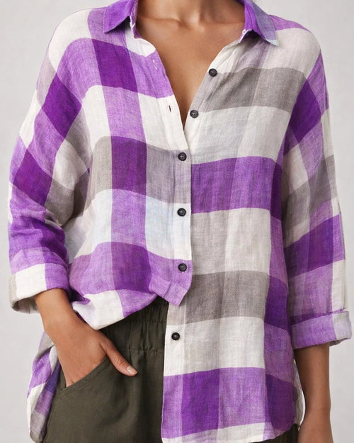 Autumn New Women's Casual Loose Plaid Printed Shirt Comfortable Commuter Style Big Size Tops Women | JRSEE:63f50994-cd69-4c6b-8848-622f7808dad3