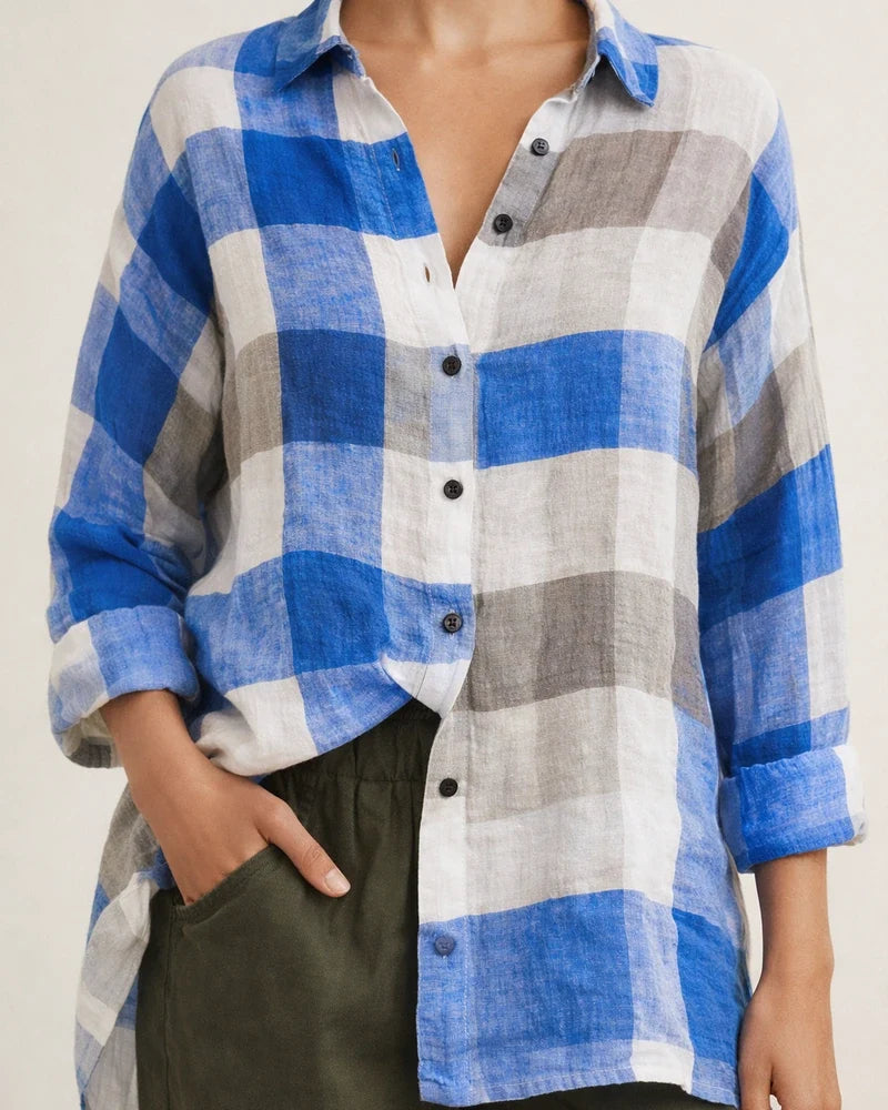 Autumn New Women's Casual Loose Plaid Printed Shirt Comfortable Commuter Style Big Size Tops Women | JRSEE:9e4a4ac4-ca60-45a6-80e1-329d554516e6