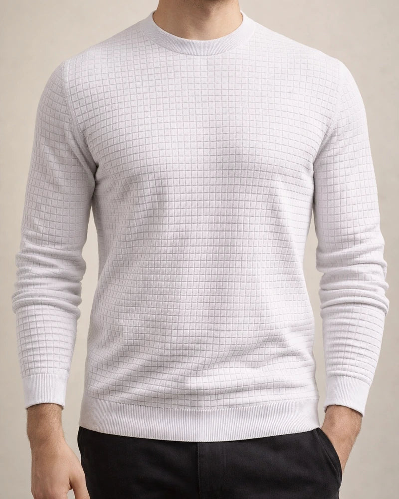 Autumn Small Square Men's Trend Round Neck Pullover Loose Knit Long-sleeved Cotton T Casual Comfortable Tops Men's Clothing | JRSEE:4f59f9c3-fccf-4a67-ab71-e78c4fa8d8bb