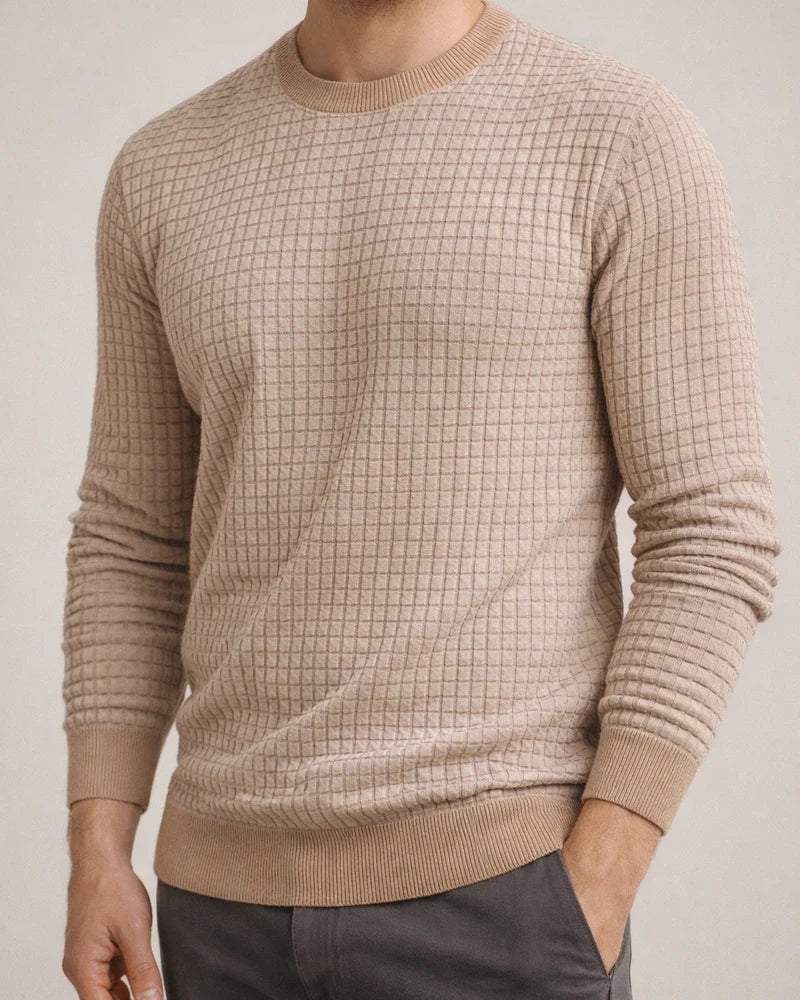 Autumn Small Square Men's Trend Round Neck Pullover Loose Knit Long-sleeved Cotton T Casual Comfortable Tops Men's Clothing | JRSEE:e2a114a5-d6c4-41d6-ae27-a343888a26a9