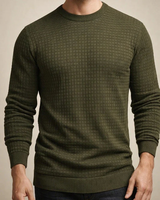 Autumn Small Square Men's Trend Round Neck Pullover Loose Knit Long-sleeved Cotton T Casual Comfortable Tops Men's Clothing | JRSEE:99359b03-3db8-4a1c-af4a-83807111fe0d