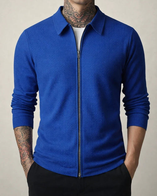 Autumn Solid Color Jacket Cardigan Men's New Zipper Jacket Casual Men's Long-sleeved Lapel Waffle Jacket | JRSEE:4e26df18-8812-4017-ad44-8069d6e8a586
