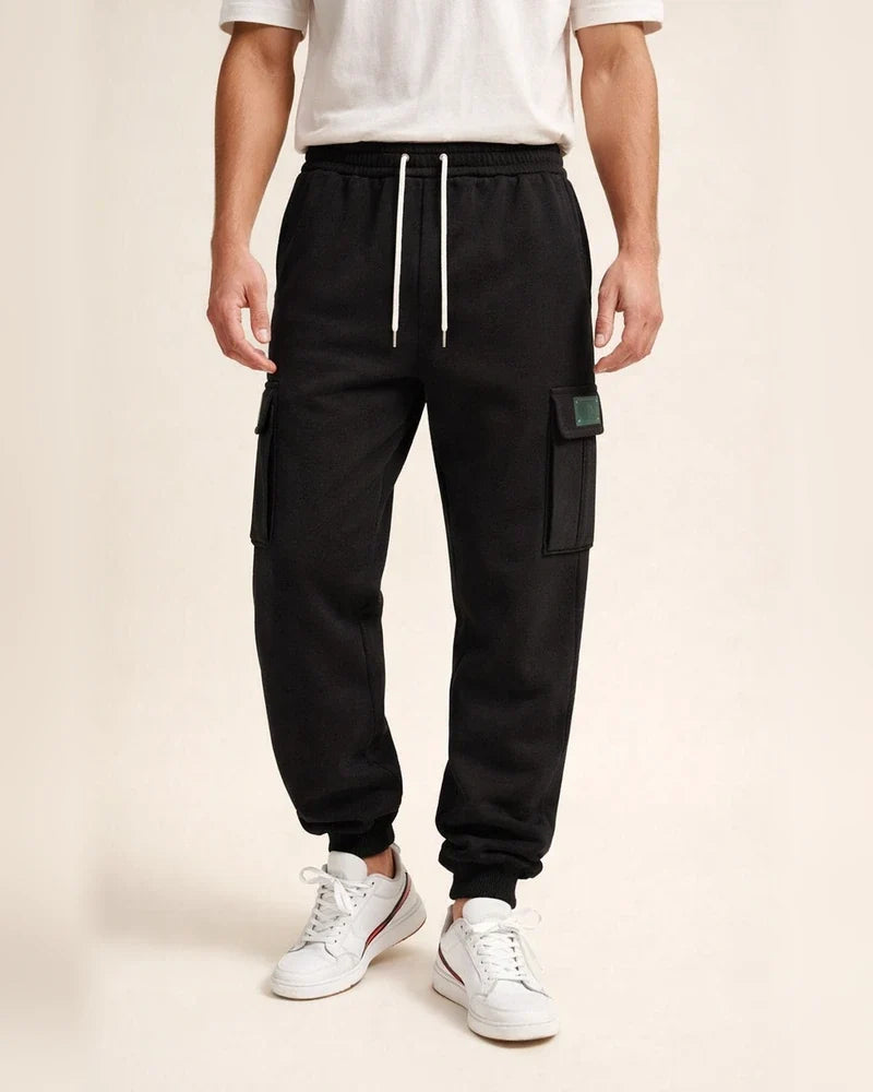 Autumn/Winter Fleece-Lined Men's Pants - Loose-Fit Casual Workwear Cuffed Trousers | JRSEE:e3312753-278f-485e-a537-0289a62c990e
