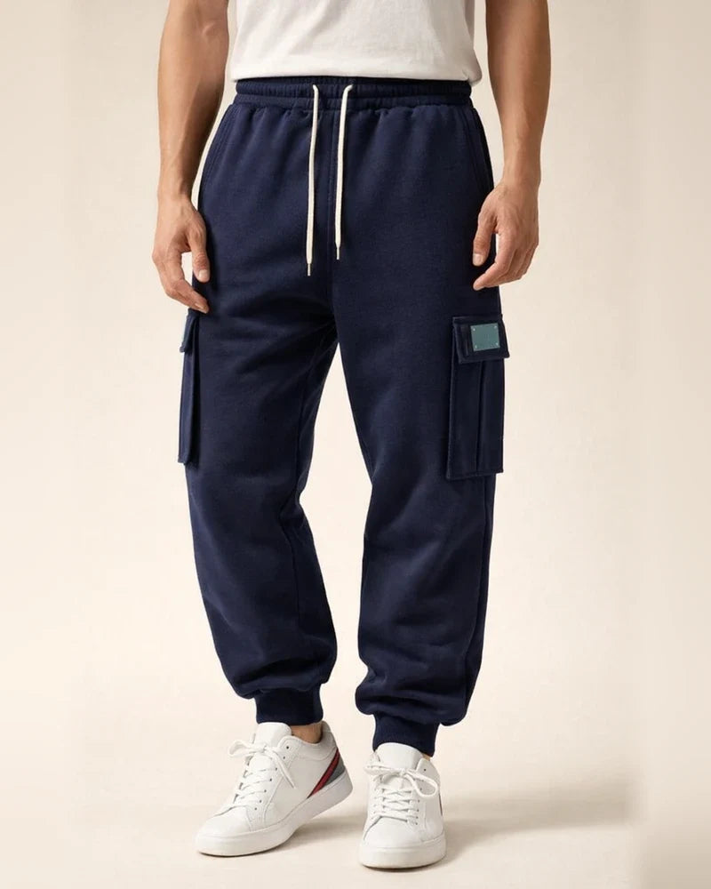 Autumn/Winter Fleece-Lined Men's Pants - Loose-Fit Casual Workwear Cuffed Trousers | JRSEE:6fa5d99a-bb5c-4f2c-8789-f279d5ee64bd