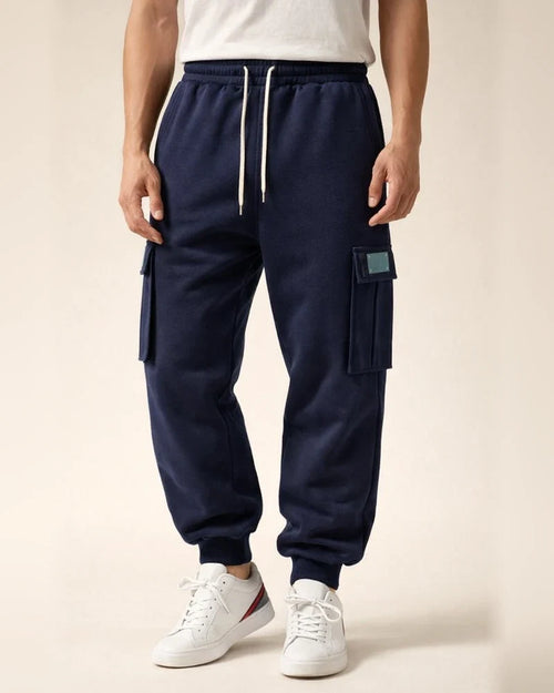 Autumn/Winter Fleece-Lined Men's Pants - Loose-Fit Casual Workwear Cuffed Trousers | JRSEE:6fa5d99a-bb5c-4f2c-8789-f279d5ee64bd