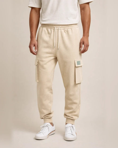 Autumn/Winter Fleece-Lined Men's Pants - Loose-Fit Casual Workwear Cuffed Trousers | JRSEE:fcd57766-11fe-4b5e-a2f4-f039505fdd56
