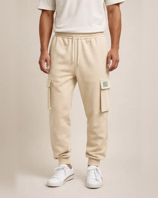 Autumn/Winter Fleece-Lined Men's Pants - Loose-Fit Casual Workwear Cuffed Trousers | JRSEE:fcd57766-11fe-4b5e-a2f4-f039505fdd56