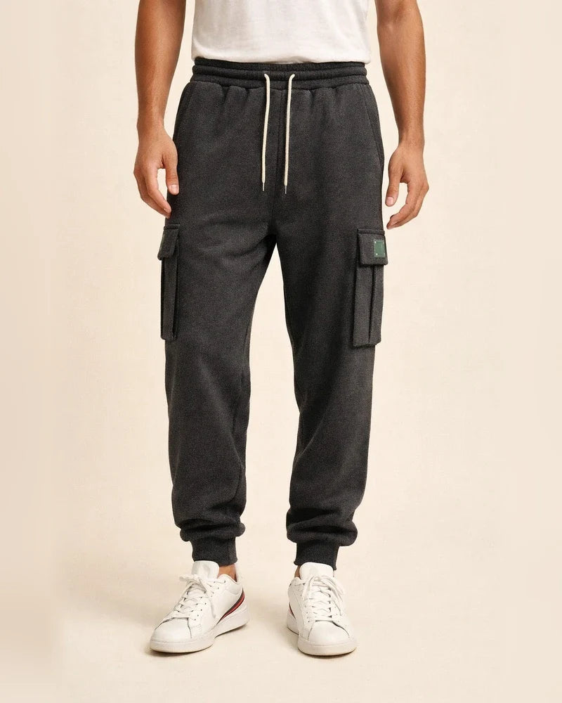 Autumn/Winter Fleece-Lined Men's Pants - Loose-Fit Casual Workwear Cuffed Trousers | JRSEE:2b6c2c2b-b234-42b1-b527-d9204199bf1d