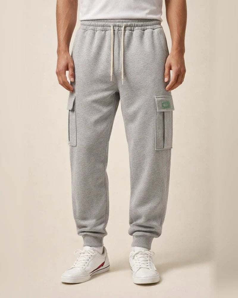 Autumn/Winter Fleece-Lined Men's Pants - Loose-Fit Casual Workwear Cuffed Trousers | JRSEE:c9152958-3529-46ce-bc0f-fb539c0a35ad
