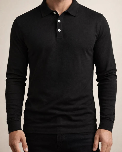 Autumn/Winter Men's Fashion Color Collar Slim-Fit Casual Long-Sleeve Polo Shirt | JRSEE:f93b8bd0-a407-4db7-9cf0-274a0dec9a1d