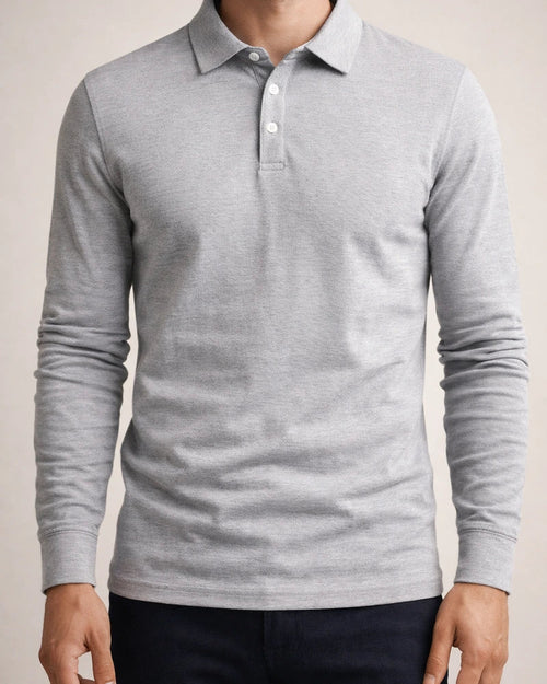 Autumn/Winter Men's Fashion Color Collar Slim-Fit Casual Long-Sleeve Polo Shirt | JRSEE:d37ad1b8-0f0f-440b-a968-35f4337a0925