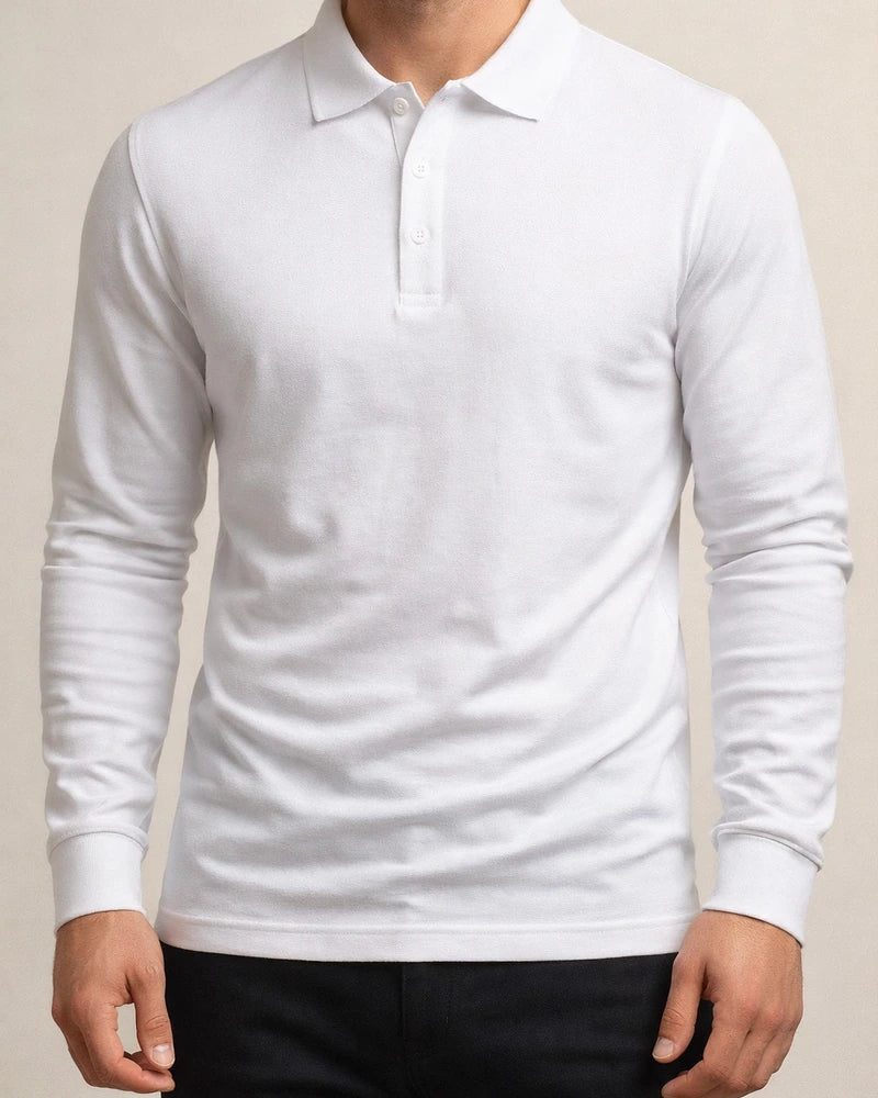 Autumn/Winter Men's Fashion Color Collar Slim-Fit Casual Long-Sleeve Polo Shirt | JRSEE:26069fc3-6d8b-462b-9423-2388a5c9a355