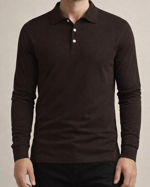 Autumn/Winter Men's Fashion Color Collar Slim-Fit Casual Long-Sleeve Polo Shirt | JRSEE:e1fbaecc-f48f-4886-95b7-9378f5c901ae